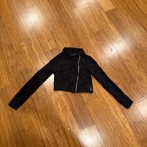 Lace girls zip up top